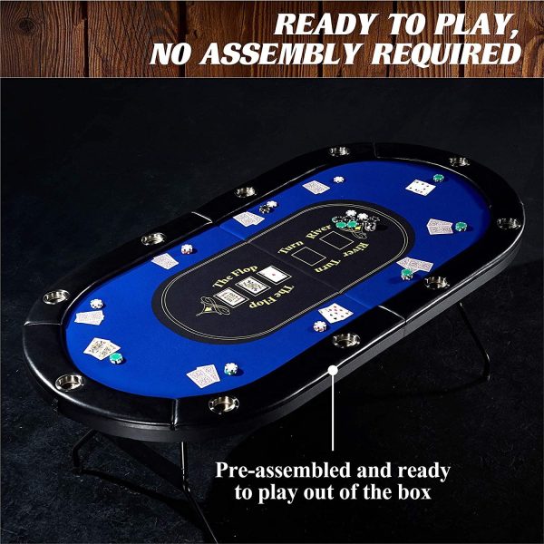 84-Inch Texas Poker and Blackjack Folding Casino Table - 图片 4
