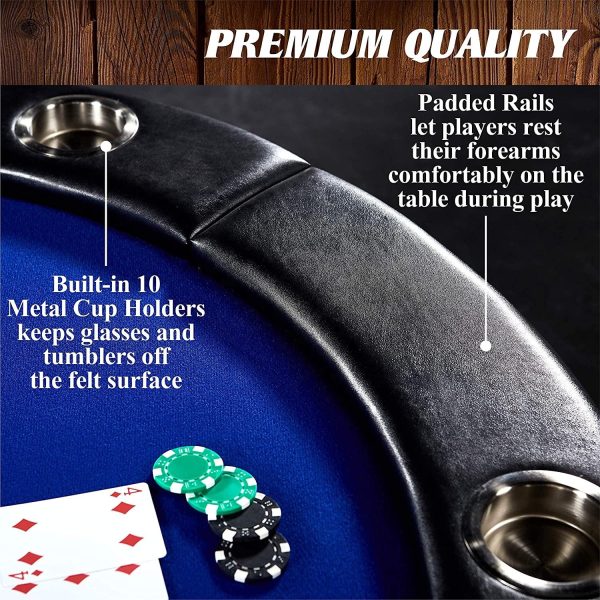 84-Inch Texas Poker and Blackjack Folding Casino Table - 图片 3