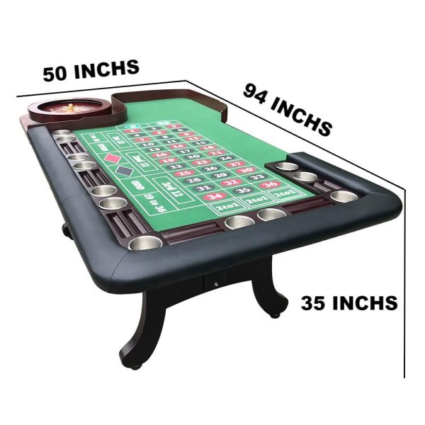 Casino Roulette Poker Table Wooden - 图片 3
