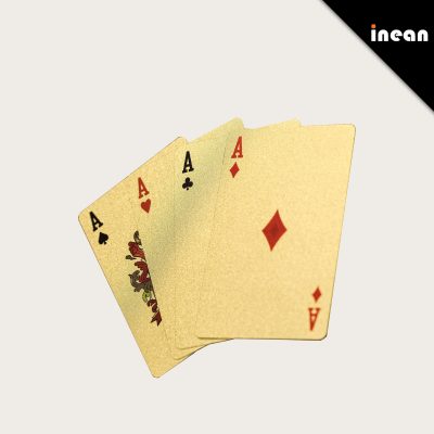 OEM/ODM Customizable Waterproof Plastic Poker Playing Cards Deck With Logo Box Question Foil Professional Art Style Embroidery Advertising