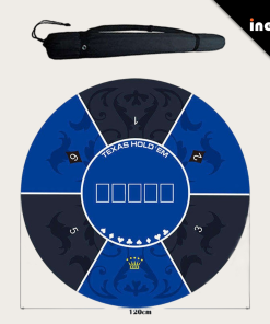 Custom Round Rubber Poker Table Mat Texas Casino Game Cloth Mahjong Pad Non-Slip Tournament Foldable Anti Top