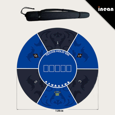 Custom Round Rubber Poker Table Mat Texas Casino Game Cloth Mahjong Pad Non-Slip Tournament Foldable Anti Top - Main product 