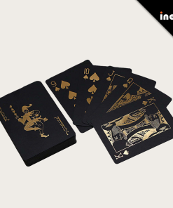 OEM/ODM Customizable Design Black-gold PVC Plastic Waterproof Playing Cards Black Gold