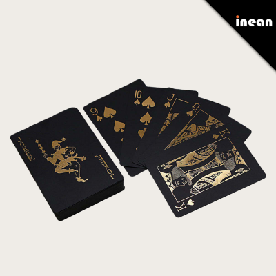 OEM/ODM Customizable Design Black-gold PVC Plastic Waterproof Playing Cards Black Gold