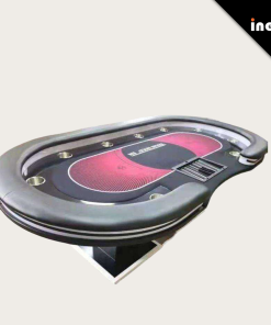 Inean Play Luxury Led Poker Table Texas Hold Em 10-Player Casino Blackjack Modern Baccarat Armrest Baccarat Holders Customize