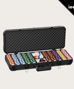 OEM/ODM Customizable 200 300 500 Piece Poker Chips Set Includes Playing Cards and Dealer Button Complete Casino Equipment