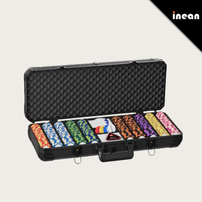 OEM/ODM Customizable 200 300 500 Piece Poker Chips Set Includes Playing Cards and Dealer Button Complete Casino Equipment