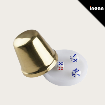 High Reflective Metal Shiny Golden Poker Dice Cup - Main product image