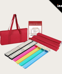 Custom Acrylic American Mahjong Set Portable Travel Tiles Luxury Game Board Entertainment Painted Chinese Box Christmas Mat