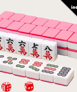 Custom Melamine Mahjong Set Hand-Rubbed American Tiles Portable Game Luxury Dice Modern Ivory Material Jade Quality 144 Bag