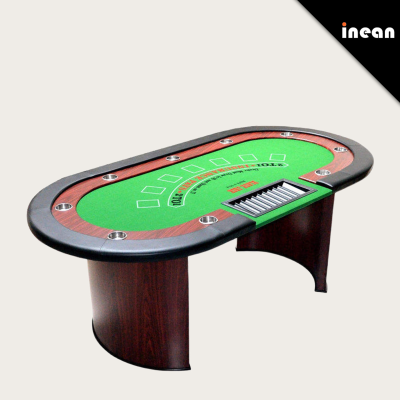 Custom Blackjack Poker Table Luxury Casino Quality Foldable With Led Lights Holder Wholesale Roulette Gambling Baccarat Porta