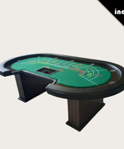 Luxury Oval Baccarat Poker Table Casino 10 Player Foldable Led Customizable Padded Mdf Chip Roulette Electronic Portable Top 