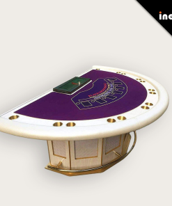 Half Round Blackjack Poker Table Luxury Casino With Wooden Legs And Cup Holders Foot 7 Club Event Wood Felt Top Rail Roulette