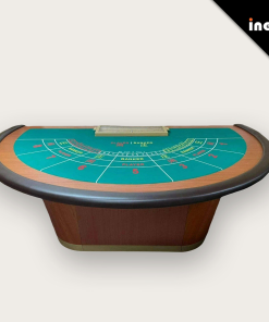 Baccarat Poker Table Luxury Casino Grade Half Round With Led Lights for Gambling Patio Caribbean Charger Portable Folding Suede