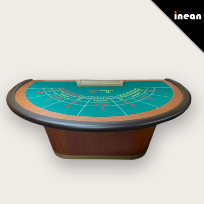 Baccarat Poker Table Luxury Casino Grade Half Round With Led Lights for Gambling Patio Caribbean Charger Portable Folding Sue