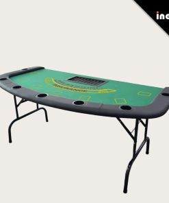 Foldable Blackjack Poker Table Texas Hold Em Casino 8 Player Oval Dealer Semi Compact Steel Design Mahjong Top Baccarat Leg