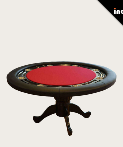 OEM/ODM Customizable Luxury Round Texas Poker Table Solid Wood Casino 6-8 Player - Main product image