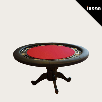 OEM/ODM Customizable Luxury Round Texas Poker Table Solid Wood Casino 6-8 Player - Main product image