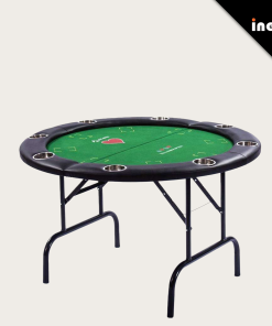 Luxury Folding Texas Hold Em Poker Table Round Casino 6-8 Player Portable Electronic Wooden Holder Padded 10 Commercial Cup -