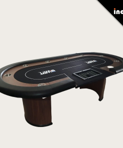 Luxury Folding Texas Poker Table Oval Casino 10 Player With Led Craps Baccarat Home Stainless Tray Dice Mahjong Premium Club