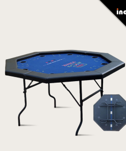 Luxury Folding Texas Hold Em Poker Table Octagonal Casino 8 Player Mat Cup With Mahjong Indoor Hexagon Family Customizable Room