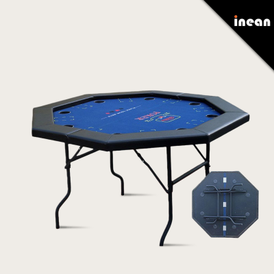 Luxury Folding Texas Hold Em Poker Table Octagonal Casino 8 Player Mat Cup With Mahjong Indoor Hexagon Family Customizable Room