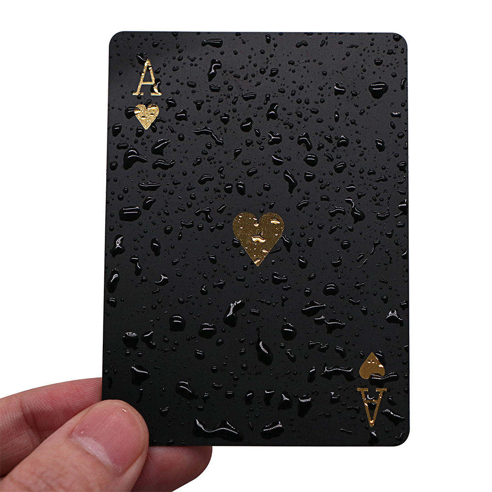 OEM/ODM Customizable Design Black-gold PVC Plastic Waterproof Playing Cards Black Gold - Product detail