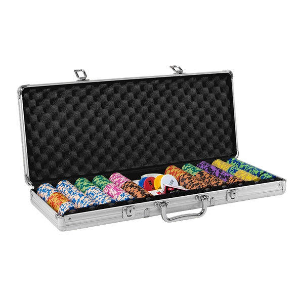 OEM/ODM Customizable 200 300 500 Piece Poker Chips Set Includes Playing Cards and Dealer Button Complete Casino Equipment - P