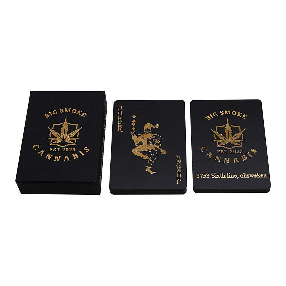 OEM/ODM Customizable Design Black-gold PVC Plastic Waterproof Playing Cards Black Gold - Product detail