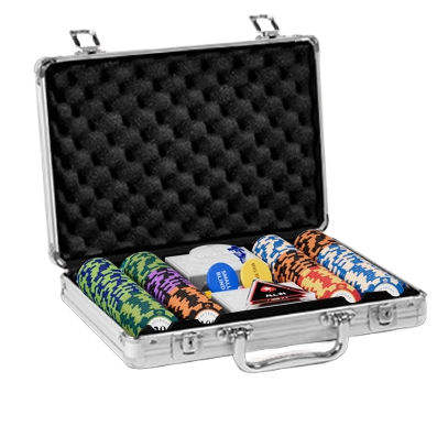 OEM/ODM Customizable 200 300 500 Piece Poker Chips Set Includes Playing Cards and Dealer Button Complete Casino Equipment - P